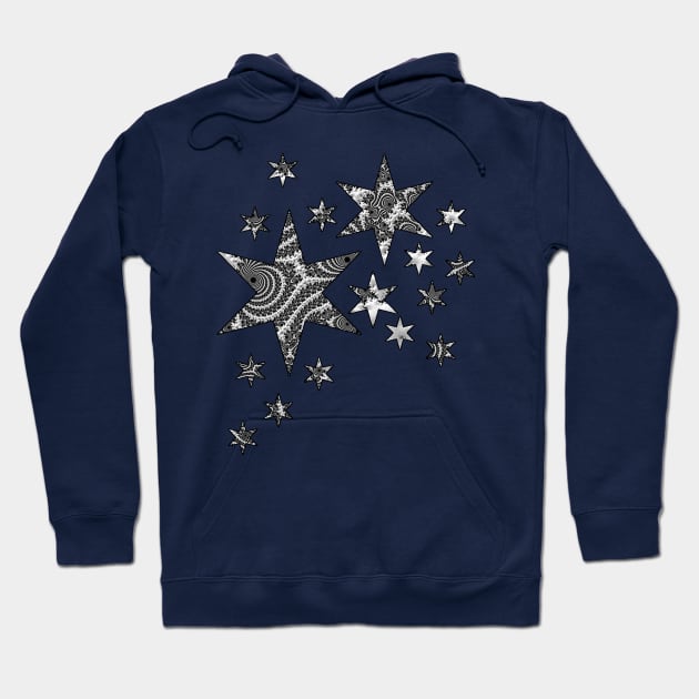 Fractal Hunter Stars Hoodie by JoolyA